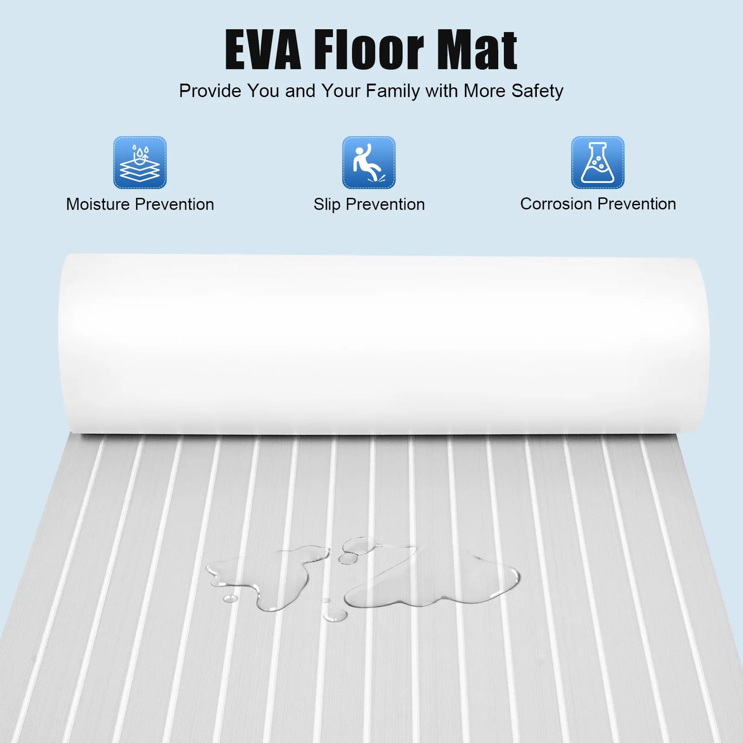 90*240cm EVA RV Floor Mat Marine Boat Yacht Flooring Anti-Slip Mat Decking Sheet Pad Self Adhesive Vehicle Pad for Boat RVs
