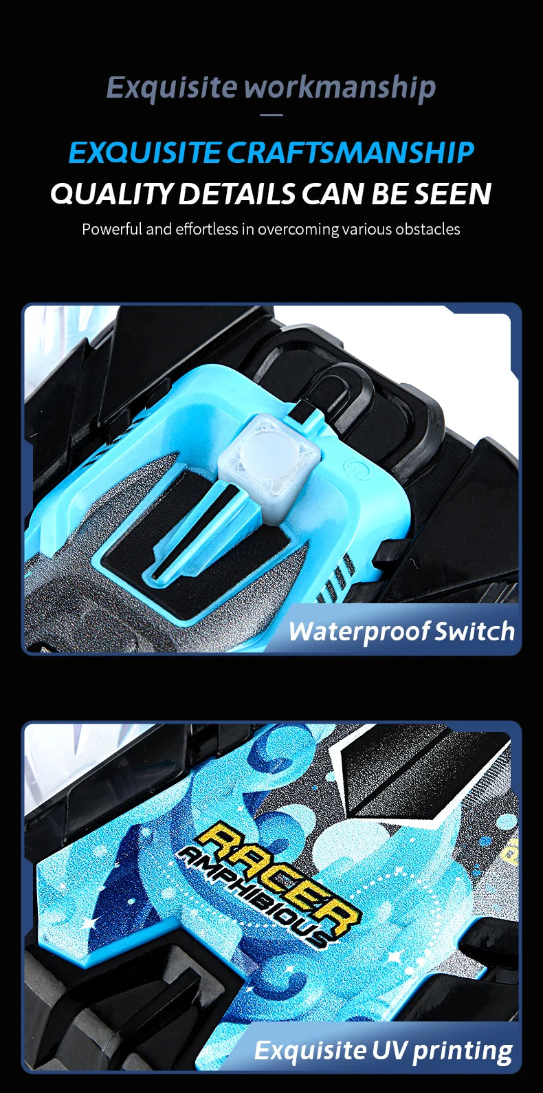Mașină RC 2025: Nou vehicul electric cu telecomandă RC, amfibiu, off-road, cu cascadorie, mașină cu două fețe, colecție de jucării luminoase pentru copii, cadouri