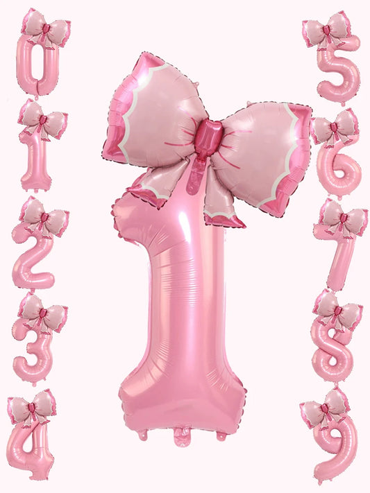 Choice 32 Zoll Zahl Folienballon Schleife - 2 Stück Rosa