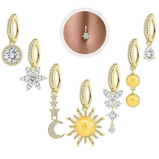 Inel pentru buric cu zirconiu fluture Choice - cupru 12 mm