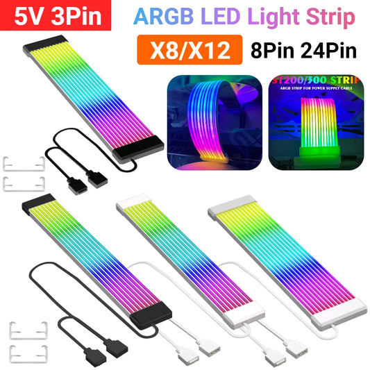 LED-Strip 2025: 5V 3Pin ARGB Sync Board - 8/24PIN Motherboard Power Extension DIY Kit Collection