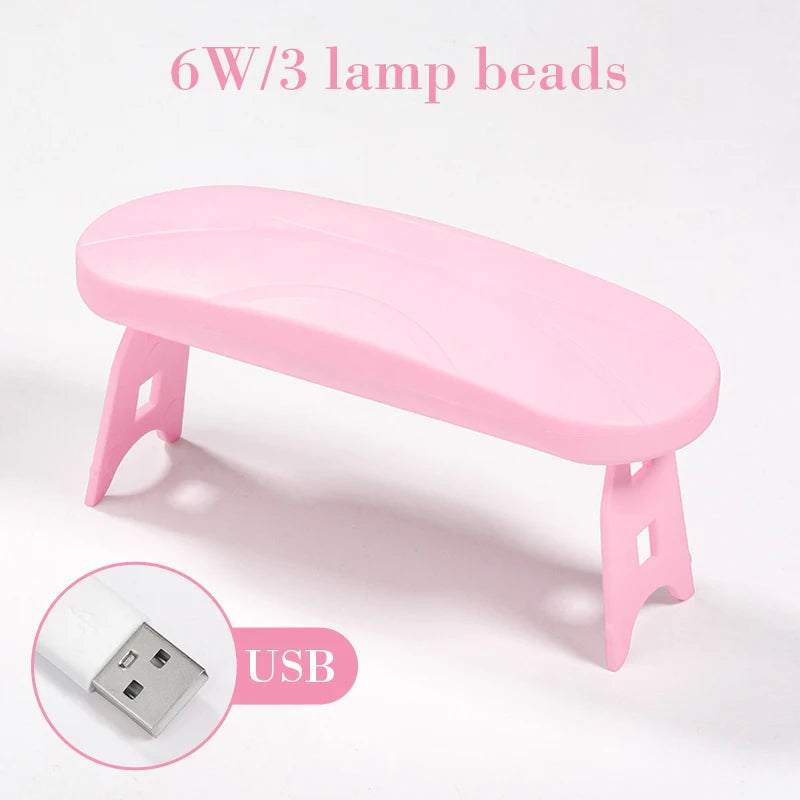 Nail Dryer MINI 6W USB UV LED Lamp Pink White Nail Art Manicure Tools Design Fast Drying Curing Light for Gel Polish