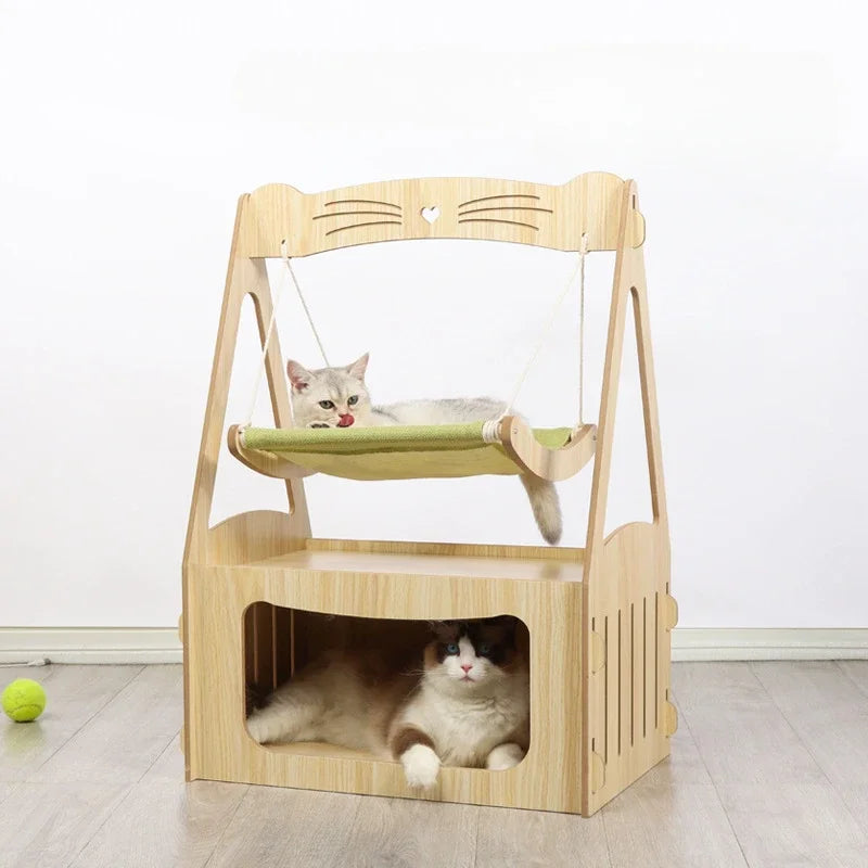 Multifunktional Luxus Katzen Villa Doppelstöckig Haustier Haus Vier-Jahreszeiten Universal Katzen Nest Katzen Hängematte Haustier Spielzeug Haustier Zubehör