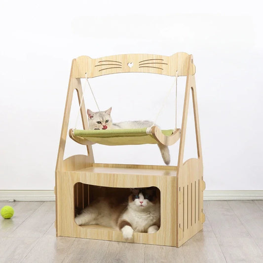 Multifunktional Luxus Katzen Villa Doppelstöckig Haustier Haus Vier-Jahreszeiten Universal Katzen Nest Katzen Hängematte Haustier Spielzeug Haustier Zubehör