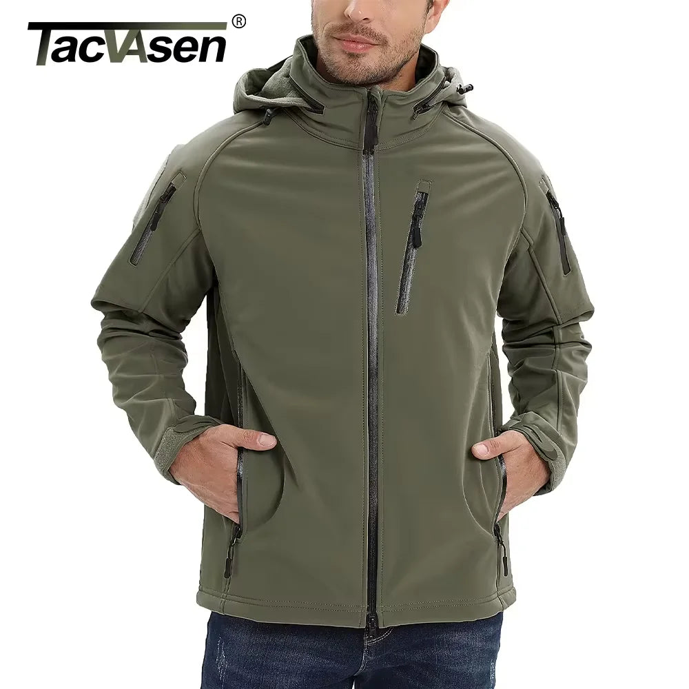 TACVASEN Winddichte Fleece-Jacke - Größe M, Wasserdicht