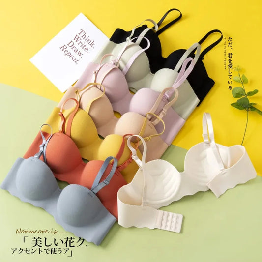 UXST Damen BH 2025 - Push-Up nahtloser BH bügellos einfarbig mit verstellbaren Trägern