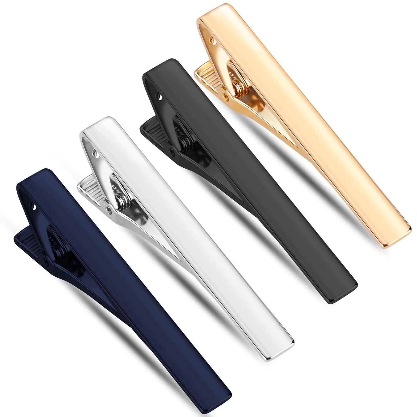 Eleganz Classic Glänzend Krawattenclip - 4 Stück Metall 5 cm
