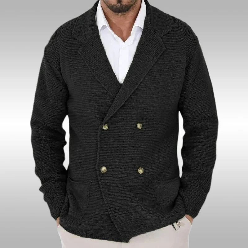TIKALIACN Cardigan Spitz-Revers - Leicht Polyester, Doppelreihiger Verschluss, Größe M-XL