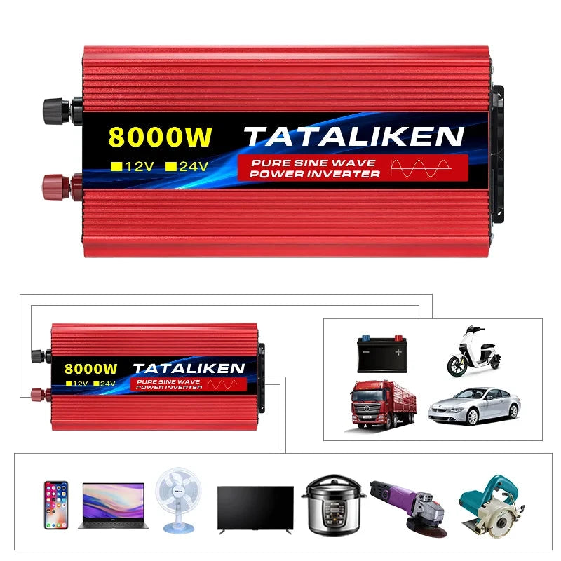 TATALIKEN 3500W Reiner Sinus - Abmessungen Kompakt Eingang 12V Ausgang 220V