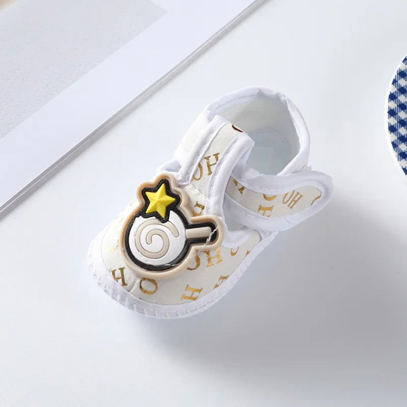 Frühling Herbst Baby Schuhe 2025 - Koreanischer Stil Cartoon Auto Muster - Weiche Sohle Stoff Schuhe 0-8 Monate