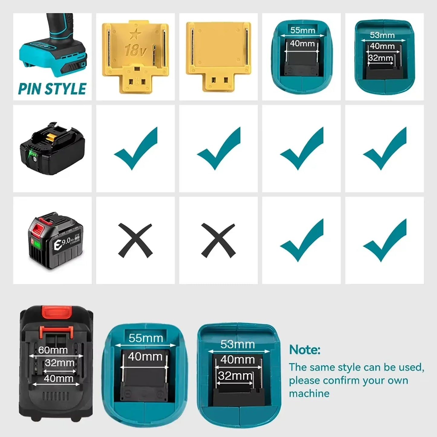 Makita 21V 6000mAh 5S2P Li-ion Battery for Power Tools Drills High Capacity Fast Charge Rechargeable with Protection Circuit
