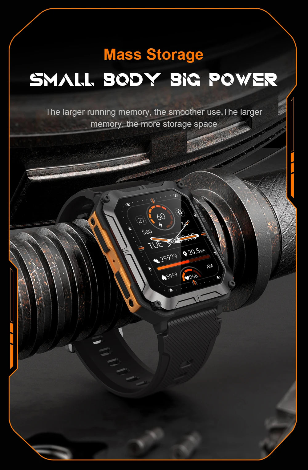 C20Pro Sports Smart Watch Männer Bluetooth Anruf Smartwatch IP68 Wasserdicht Multi Sports Mode Gesundheitsüberwachung Militär Smartwatch