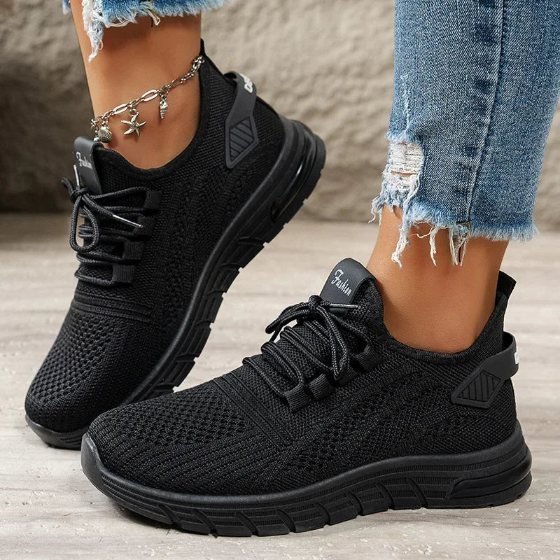 Lucyever L6228 Atmungsaktiv Sneaker - Weiß Mesh Slip On
