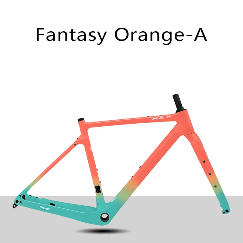 BXT Carbon Gravel Bike Frame Fully Hidden Cable Carbon Frame Fork Thru Axle Gravel Disc Brake Carbon MTB Road Bicycle Frame 27.5