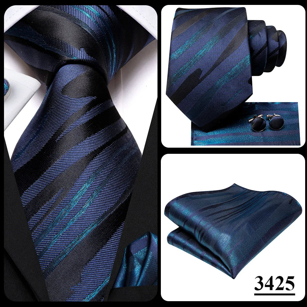 Hi-Tie Seiden-Herren-Krawatten-Set Blumenmuster Gelb Gold Krawatten und Taschentücher Manschettenknöpfe-Set Herren-Hochzeits-Party-Anzug-Mode-Halskrawatte C-3053
