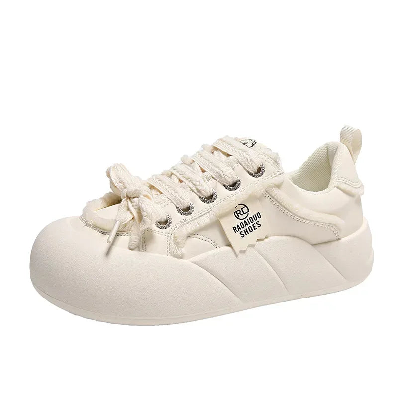 Women Flat New Wave Platform Sneakers Female Autumn New Round Toe Mixed Colors Women Casual Shoes Comfortable Breathable Loafers