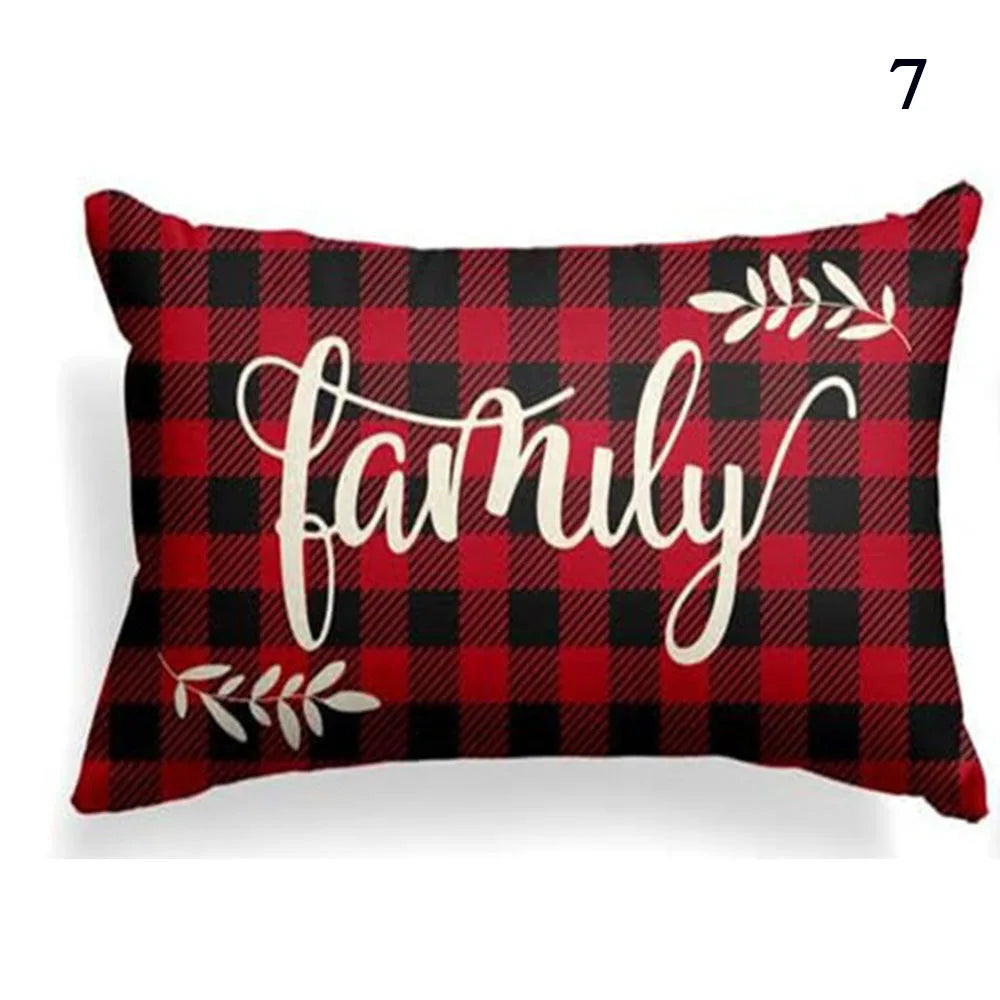 Merry Christmas Decorative Pillow Cover 30x50cm Linen Throw Pillowcase Christmas Cushion Cover Pillowslip For Sofa Home Decor