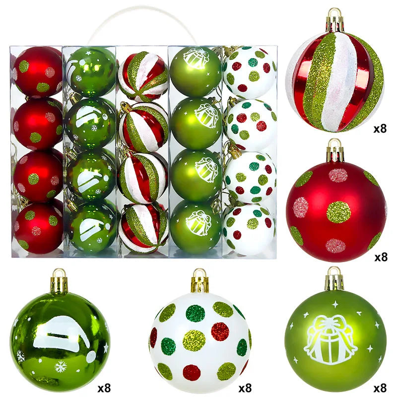Neues Weihnachtsball-Set Handbemalt - Kapazität 40 Stück Ø6 cm
