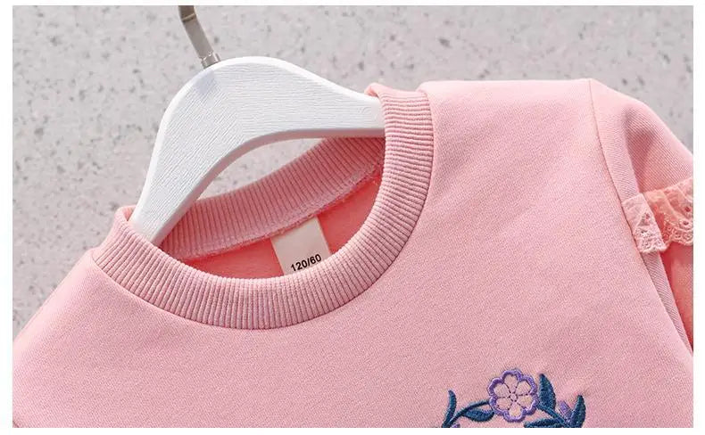 Kinder Set Mädchen Pullover - Langarm Rundhals Größe 4-6J