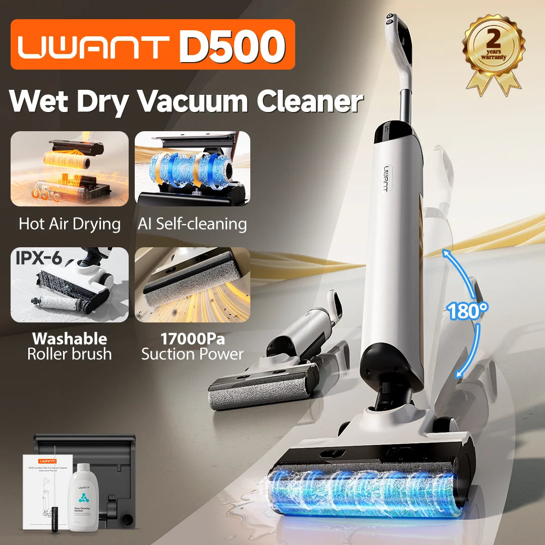 UWANT D500 Nass-Trockensauger Selbstreinigend-Staubbox 0,6-1 L 24x26x11