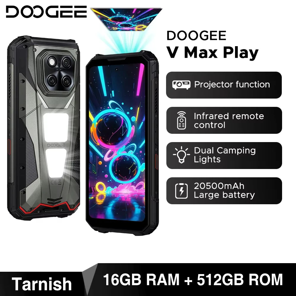 DOOGEE V Max Play Projektor Smartphone - 20500mAh Akku, 45W, 6,78 Zoll