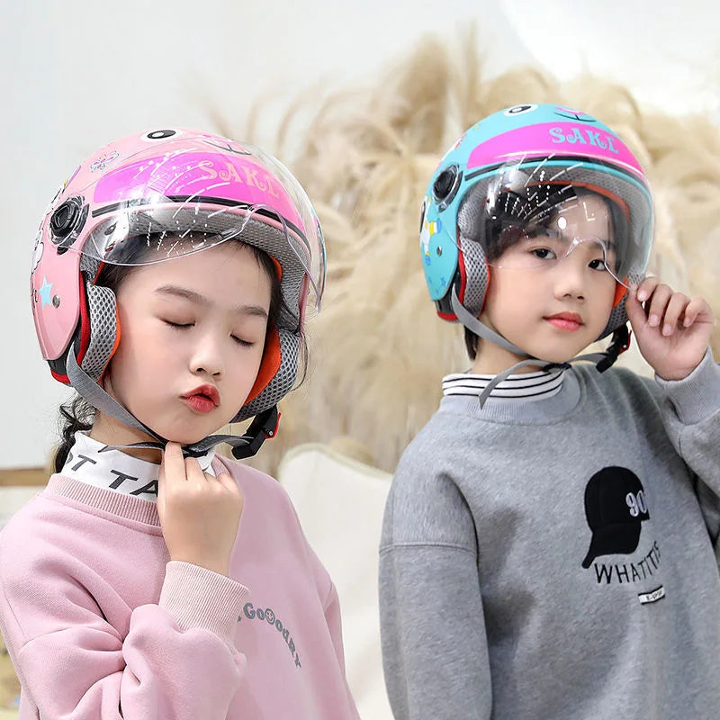 Childrens helmet For Kids 3~12 years child cartoon unicorn Motorcycle Motor Helmet Comfortable Motos Protective Safety Helmets
