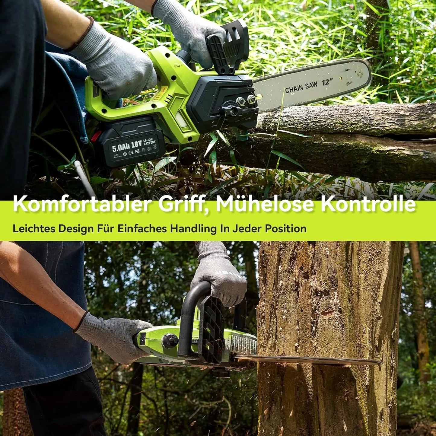 Supstable 12-Zoll Akku Säge Bürstenloser Motor - 2x5Ah, 1200W, 30cm by Golden Bridge Store