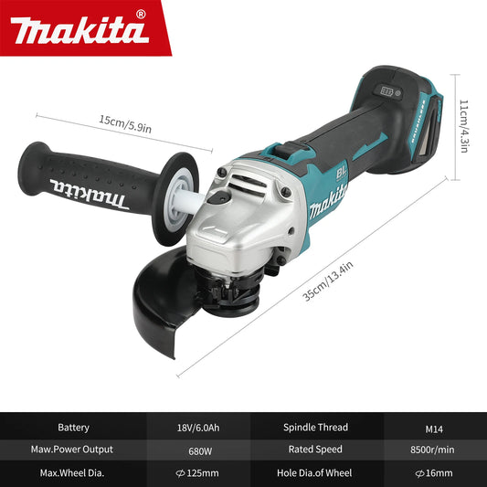 Makita DGA504 18V 6.0Ah 125mm brushless lithium battery with multiple electric grinders, angle grinders, rechargeable cutting ma