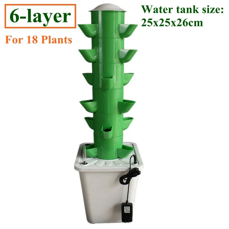 Vertical Hydroponic Tower  Greenhouse Garden Indoor Soilless Culture Growing System Vertical Tower Veg Planter Grow Pot Kit
