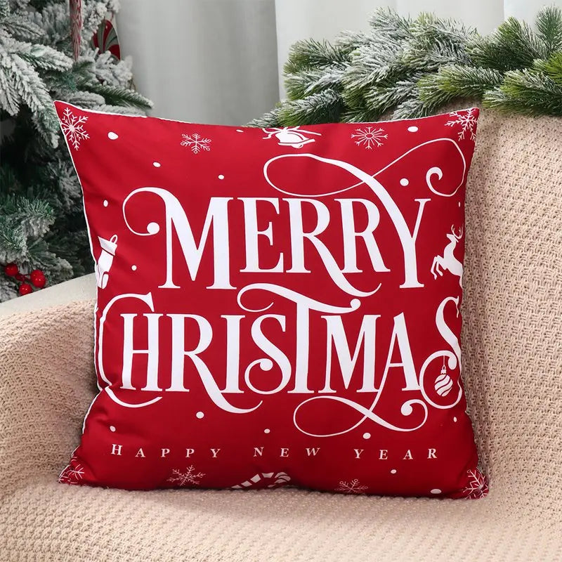 4pcs Christmas Cushion Cover Pillowcase Merry Christmas Decoration Linen Pillow Cases Home 2025 Xmas Gifts Pillow Covers 2026