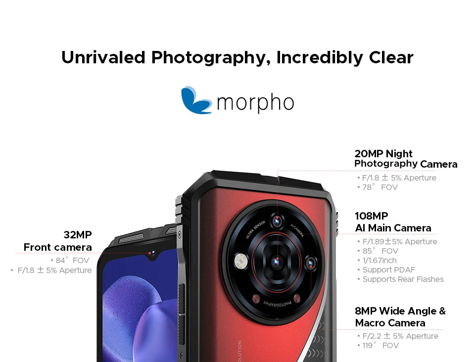 Doogee S118 Pro Robustes 5G Smartphone - 10800 mAh, 33W, 6,6 Zoll