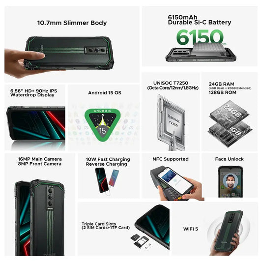 DOOGEE Blade10 Energy - 6150 mAh Akku, 6,56 Zoll Display, 90 Hz
