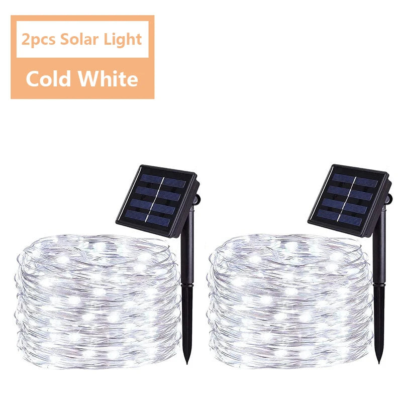 KIKIEL Lichterkette Solarbetrieben - Länge 20 m, 50 LEDs, IP44