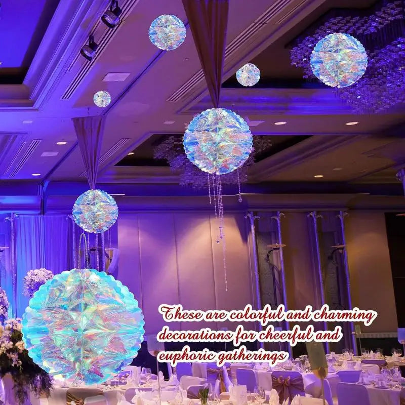 CN Irideszierende Wabenball Deko - Kunststoff 6er Set Größe variabel