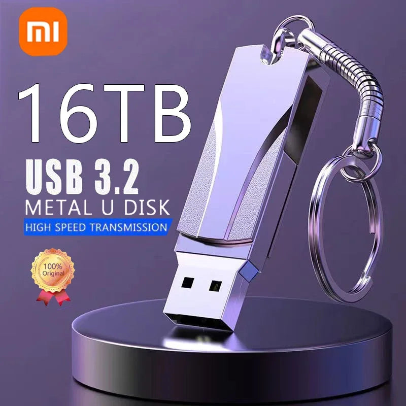 Xiaomi 16TB Flash Drive USB 3.2 Super High Speed Metal Transfer U Disk Pen Drive 8TB Waterproof Type C Disk SSD USB Drive Disk