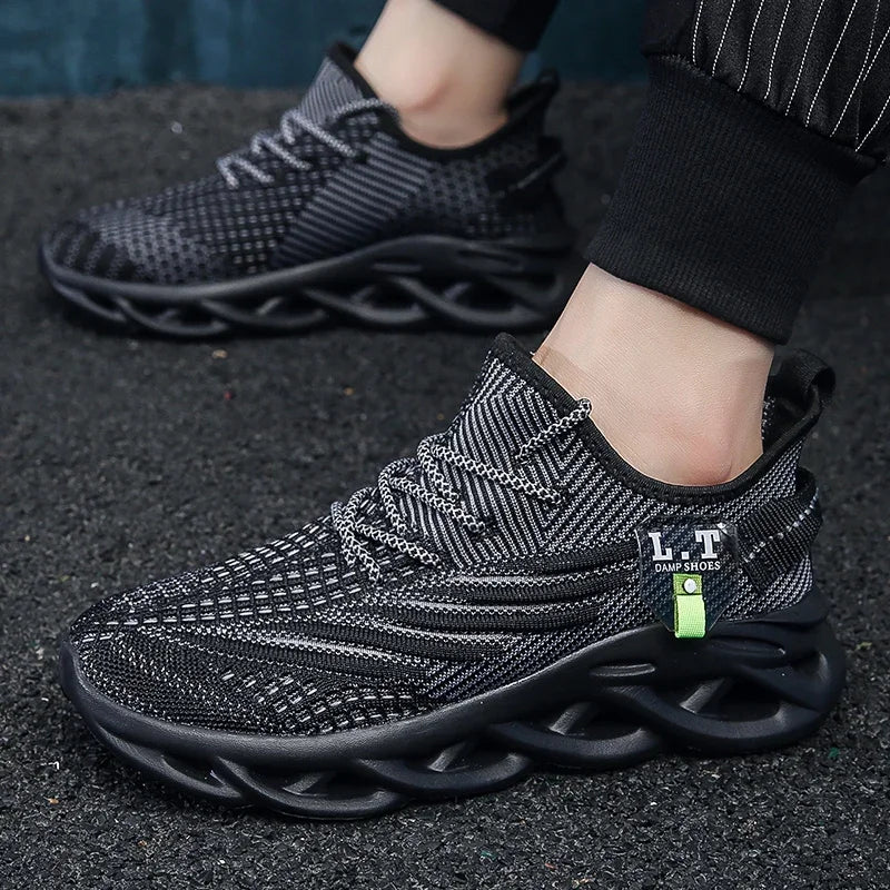 Herren-Sport-Sneaker 2025: YRZL Männer Sport Laufen Schwarz Jogging Schuhe Lässige Sneaker Outdoor Atmungsaktiv Mesh Frauen Leicht Stoßdämpfung Schwarz Tennis Kollektion