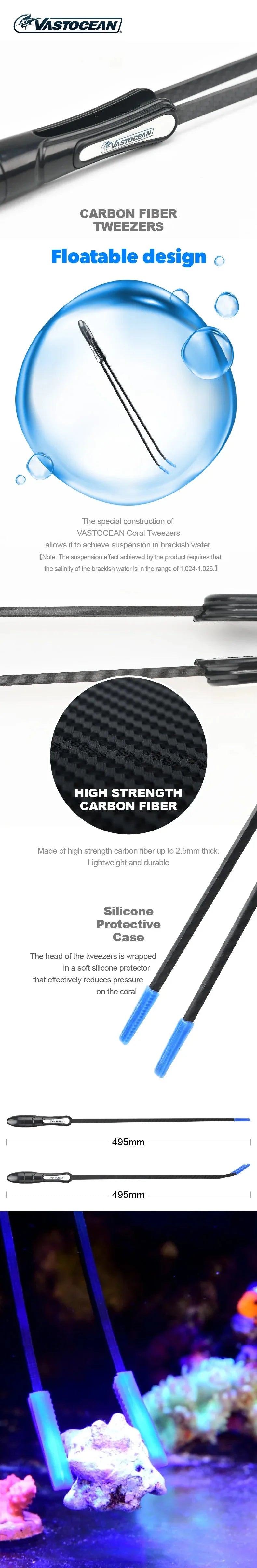 Pensetă Vastocean Coral Carbon - fără baterie, 495 mm