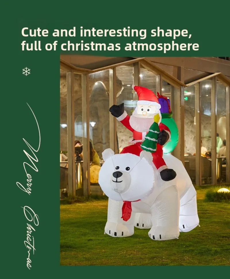 Christmas Inflatable Model,climbing Wall Santa Claus Glowing Inflatable Model, Outdoor Garden Scene Decoration Hanging Ornaments