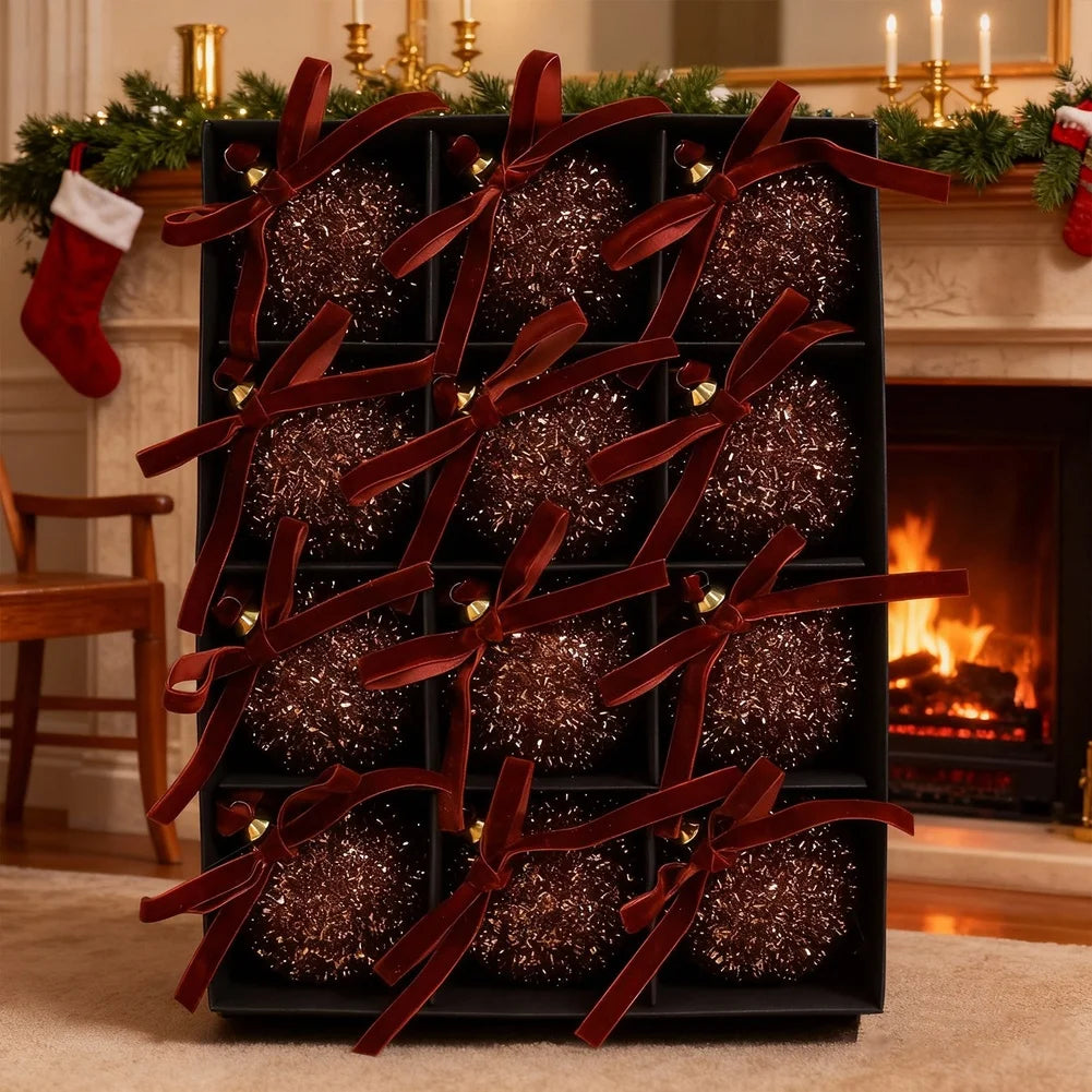 KugelKunst Weihnachtskugeln-Set Glänzend-12er Pack - Durchmesser 4 cm