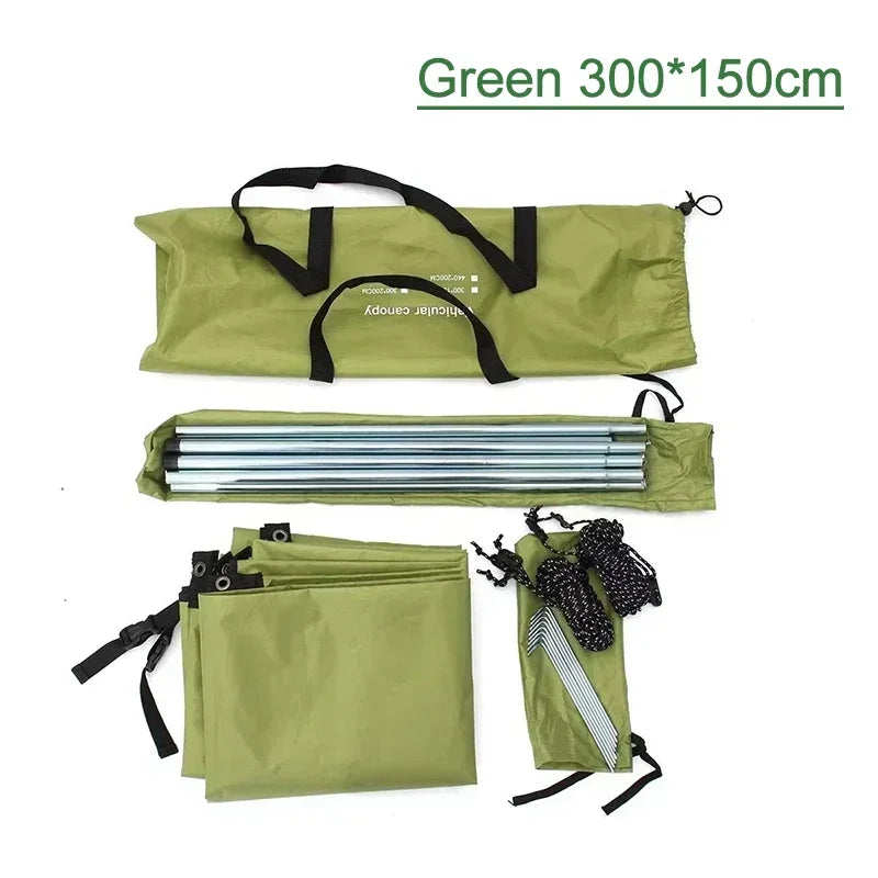 Camping Tent Family Automobile Suv Side Roof Top Sun Shelter Car Truck Sunshade Canopy Anti-UV Waterproof Rainproof Car Awning