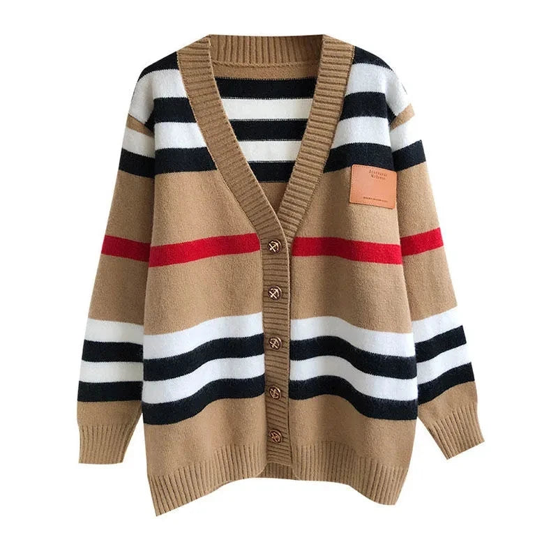 CNJiangxi Strickcardigan - V-Ausschnitt, Lockere Passform