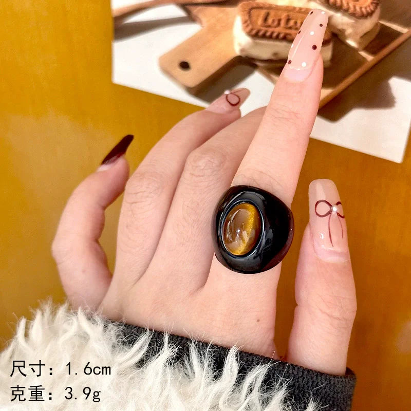 Inele Groase Geometrice HangZhi - Rășină, Mărime Mare