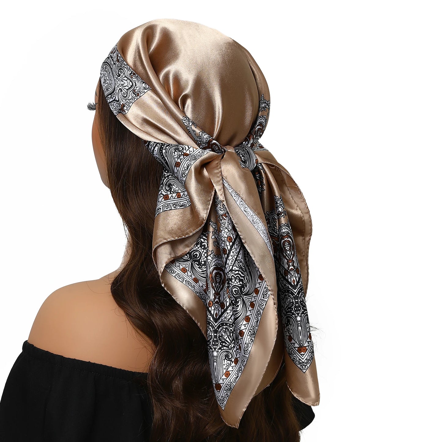 Kopf Foulard Seidenglanz - 90x90 cm Polyester weich