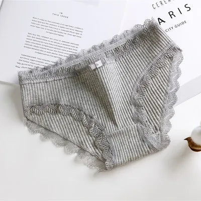 Damen Lingerie Unterwäsche mit Schleife Baumwolle Niedrig Bund Einfaches Design Komfortabel