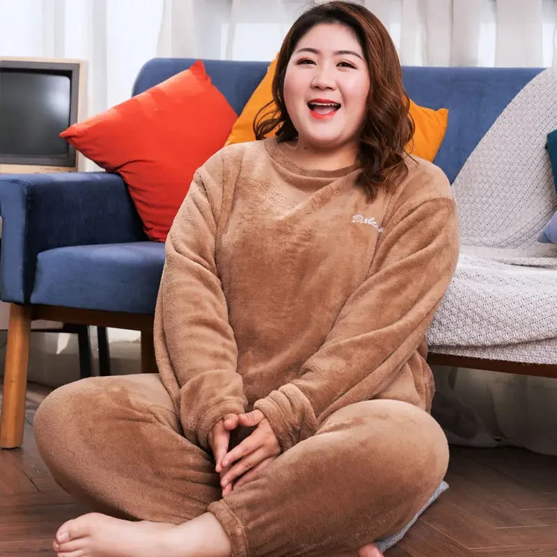 Loribindwood Korallenfleece Pyjama Set - Groesse L Bund
