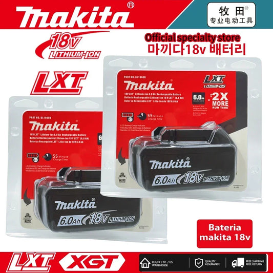 Original  Makita Original18V 6Ah Li-ion Battery for BL1830B BL1840 BL1850 BL1860 Fast Charge, CE/RoHS Certified, Safe & Durable