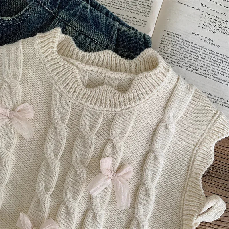 Koreanische Kinder Strickweste - Dicke Weiche Wolle Gr 1-3y