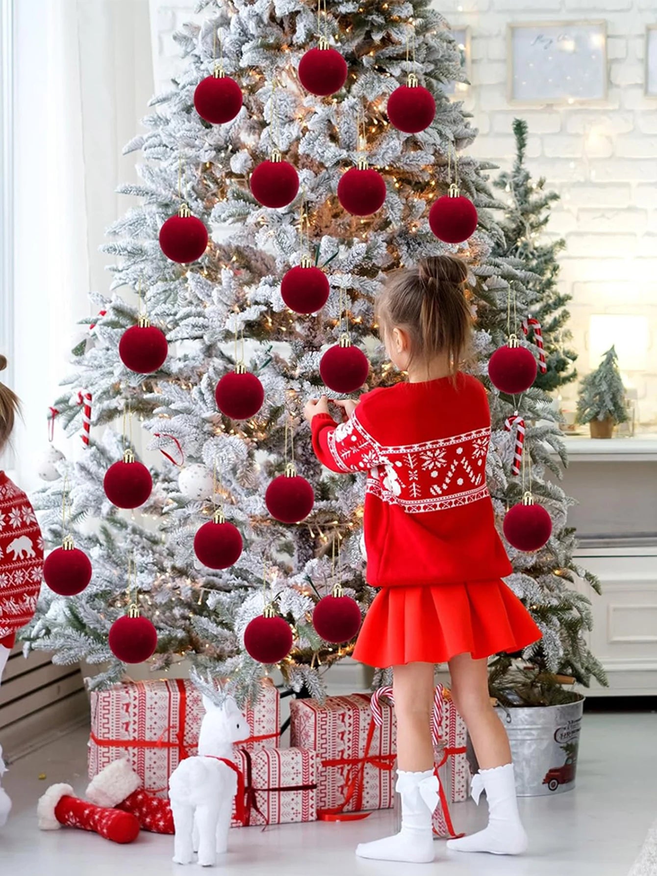 Choice Christbaumkugeln Flockierte Kugel - Durchmesser 5 cm, 6 Stück