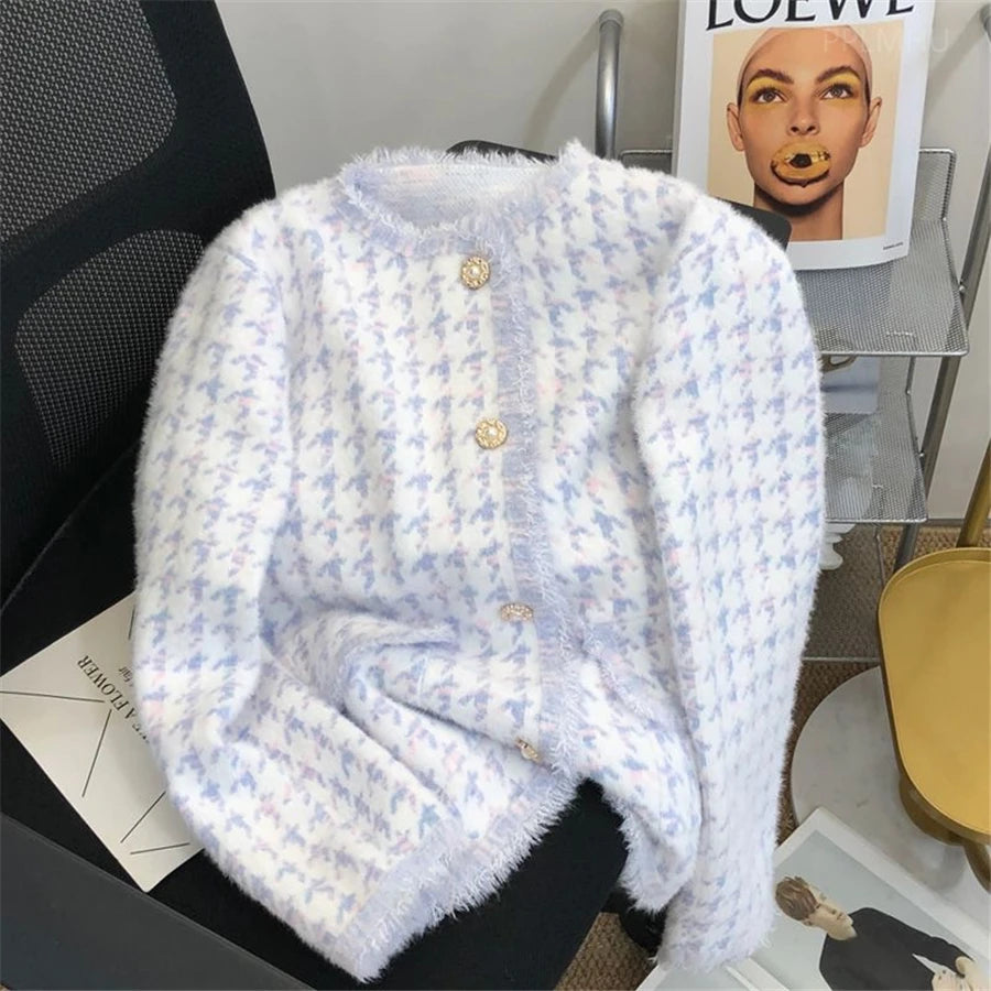 PPLMHUCN Imitationspelzstrickjacke ONeck - Größe M,Plüsch