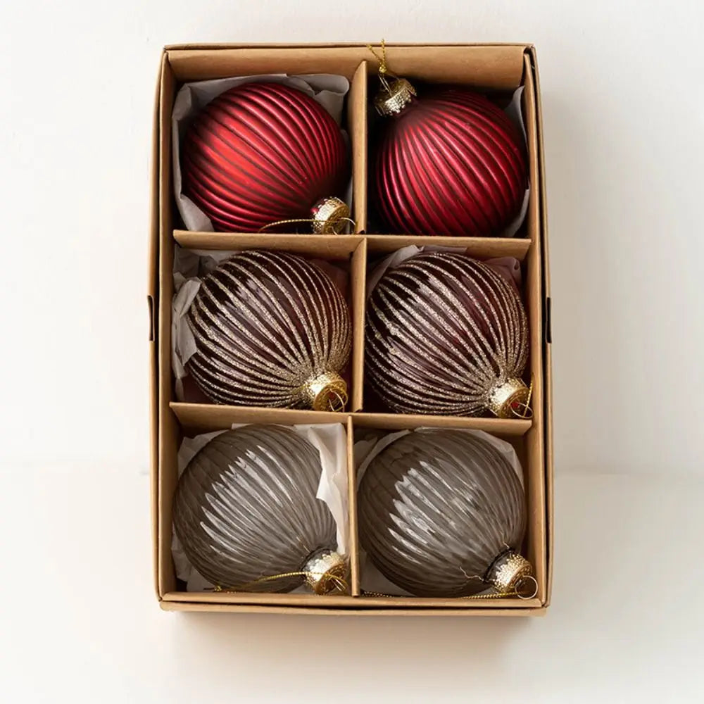 GlassCraft Weihnachtskugeln Delikat Gemalt - 6er Set Durchmesser 6 cm